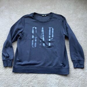 GAP Women’s Dark Gray Logo Sweatshirt - Size L - EUC - Cotton/Poly Blend